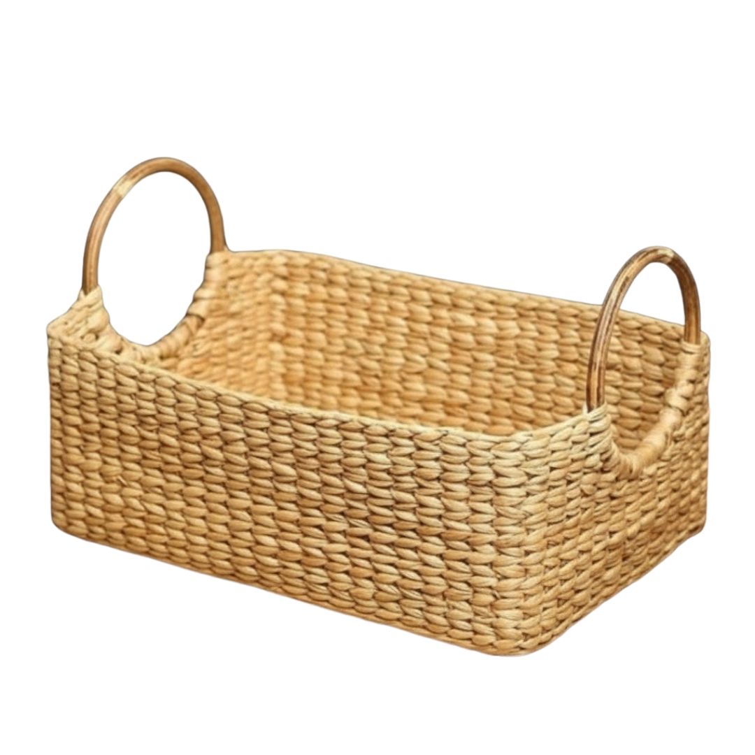 Kauna Basket with Cane Handles for Stylish Storage 006